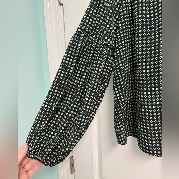 Veronica Beard Dark Green Geometric Blouse Sz 6 - Picture 5 of 12